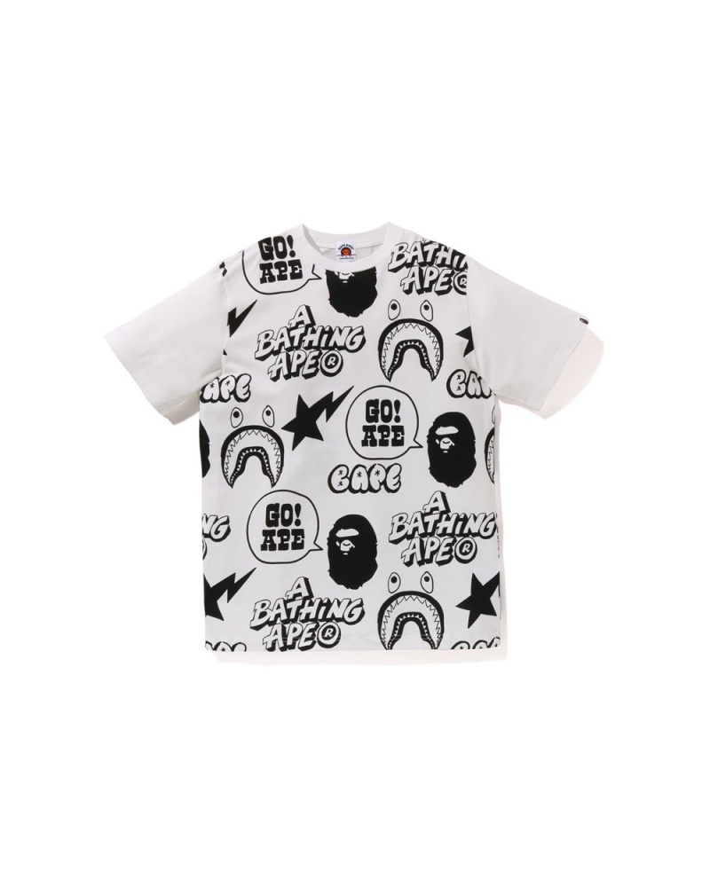 Hauts Bape Graffiti Pattern Jr Blanche Enfant | MLF-27665336